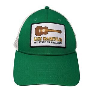 Live Nashville The Stage on Broadway Trucker Cap Green OS Adjustable Mesh Back